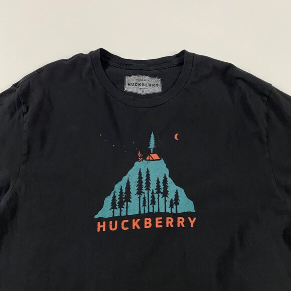 Huckberry Graphic T Shirt Mens Large Black Mountain Camping Trees Outdoors - Picture 3 of 9